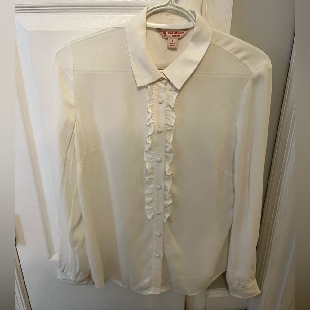 Brooks Brothers Women’s White Blouse Size 2 NWT